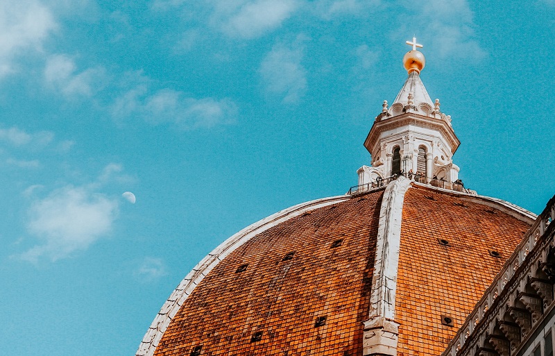 detalle de la cúpula de la catedral en Florencia.