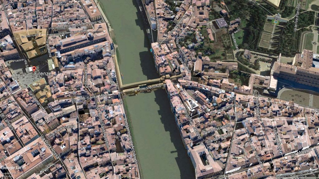 foto aerea Ponte Vecchio Florencia.